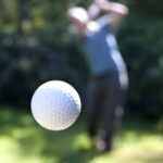 GOLF BALL FLYING TOWARD CAMERA SCREEN